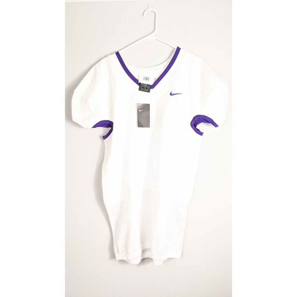 Nike Men's Football Jersey White Purple Trim Size XXL New With Tags‎